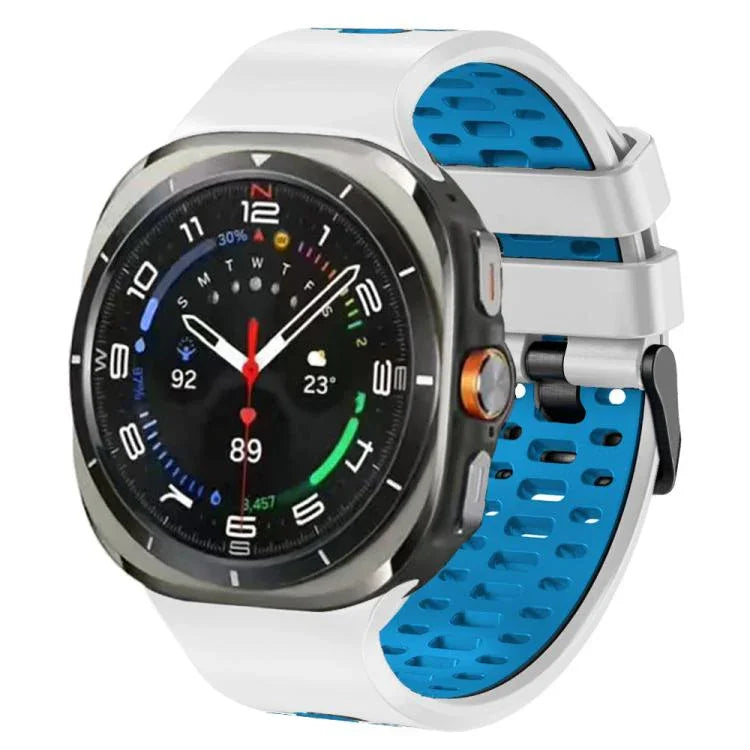 Bracelet de montre respirant en silicone bicolore, pour Samsung Galaxy Watch Ultra 47mm / Ultra 2025