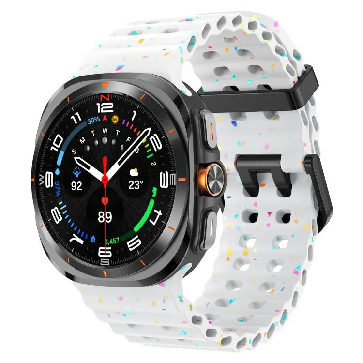 Bracelet de montre en silicone à double boucle et points colorés, pour Samsung Galaxy Watch Ultra 47mm / Ultra 2025