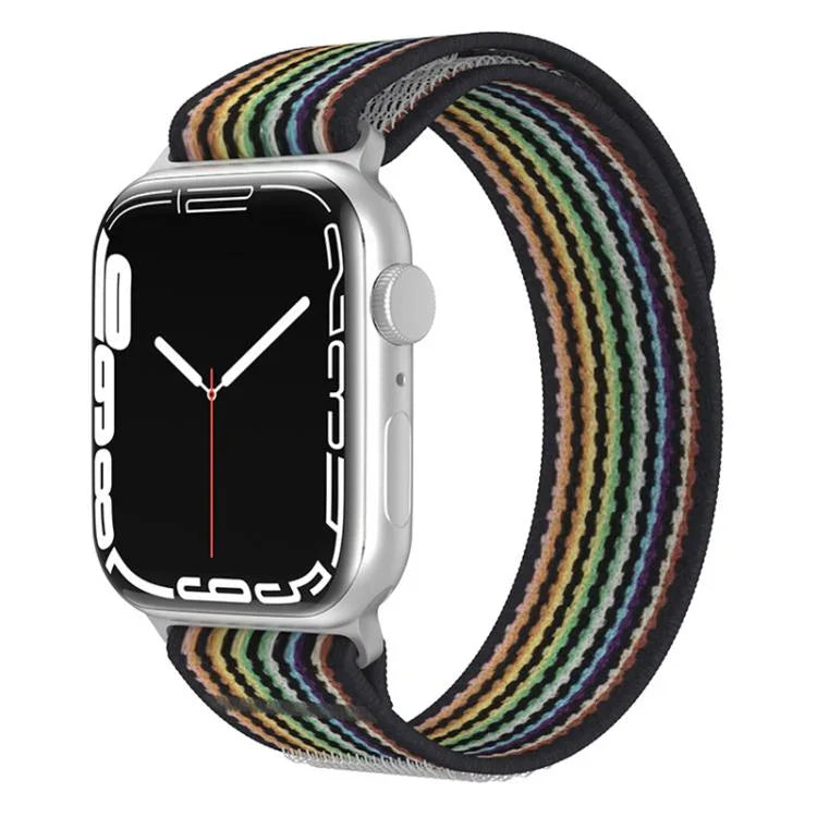 Bracelet de montre xDfind en nylon à double boucle, compatible avec les Apple Watch 46 mm / 49 mm / 45 mm / 44 mm et 42 mm / 41 mm / 40 mm / 38 mm.