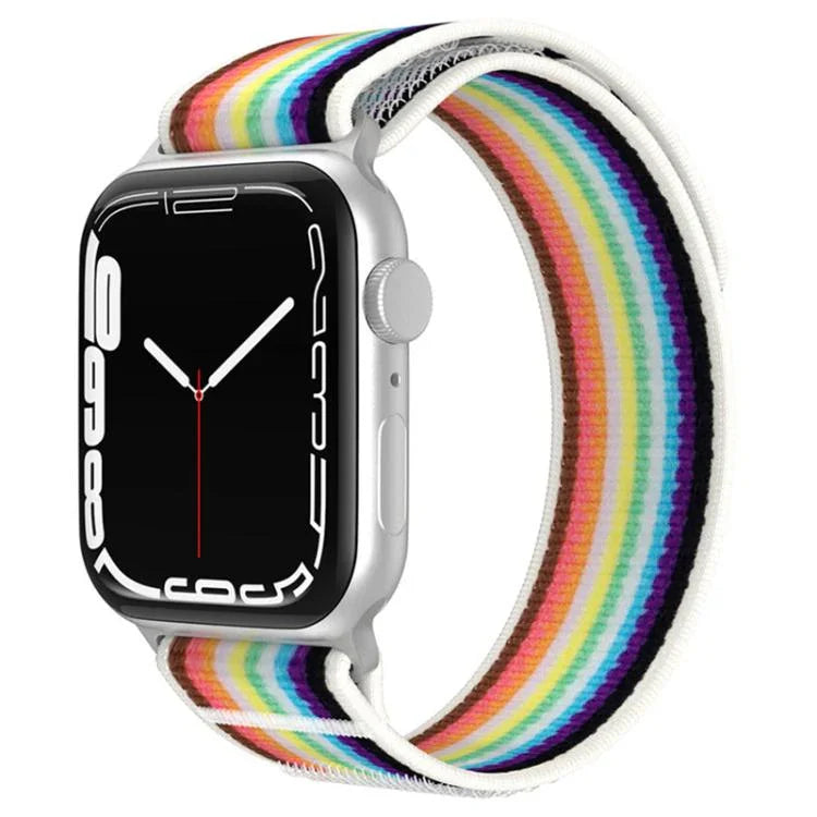 Bracelet de montre xDfind en nylon à double boucle, compatible avec les Apple Watch 46 mm / 49 mm / 45 mm / 44 mm et 42 mm / 41 mm / 40 mm / 38 mm.