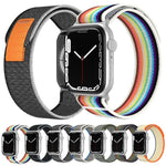 Bracelet de montre xDfind en nylon à double boucle, compatible avec les Apple Watch 46 mm / 49 mm / 45 mm / 44 mm et 42 mm / 41 mm / 40 mm / 38 mm.