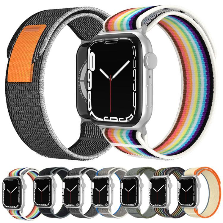 Bracelet de montre xDfind en nylon à double boucle, compatible avec les Apple Watch 46 mm / 49 mm / 45 mm / 44 mm et 42 mm / 41 mm / 40 mm / 38 mm.