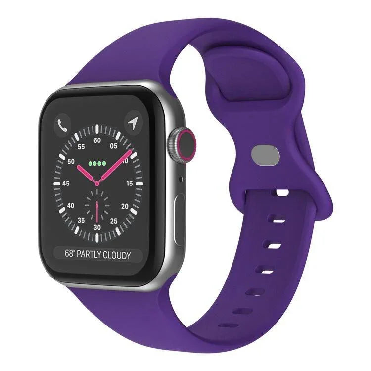 Bracelet de montre en silicone à boucle papillon xDfind, compatible avec les Apple Watch 46 mm / 49 mm / 45 mm / 44 mm et 42 mm / 41 mm / 40 mm / 38 mm.