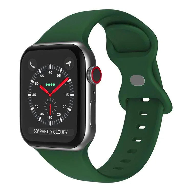 Bracelet de montre en silicone à boucle papillon xDfind, compatible avec les Apple Watch 46 mm / 49 mm / 45 mm / 44 mm et 42 mm / 41 mm / 40 mm / 38 mm.