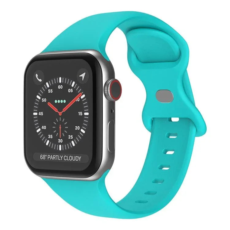 Bracelet de montre en silicone à boucle papillon xDfind, compatible avec les Apple Watch 46 mm / 49 mm / 45 mm / 44 mm et 42 mm / 41 mm / 40 mm / 38 mm.