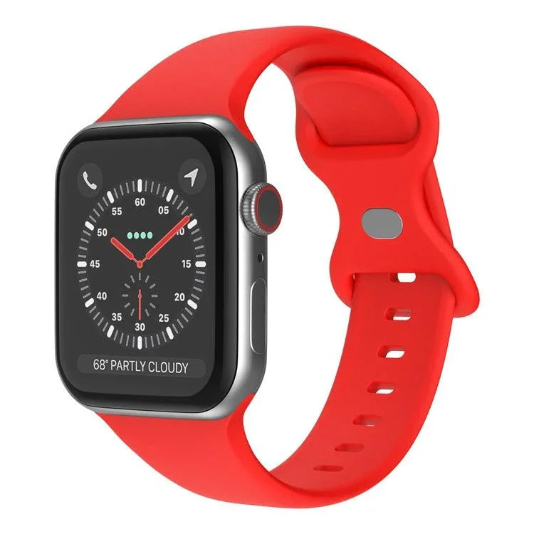 Bracelet de montre en silicone à boucle papillon xDfind, compatible avec les Apple Watch 46 mm / 49 mm / 45 mm / 44 mm et 42 mm / 41 mm / 40 mm / 38 mm.