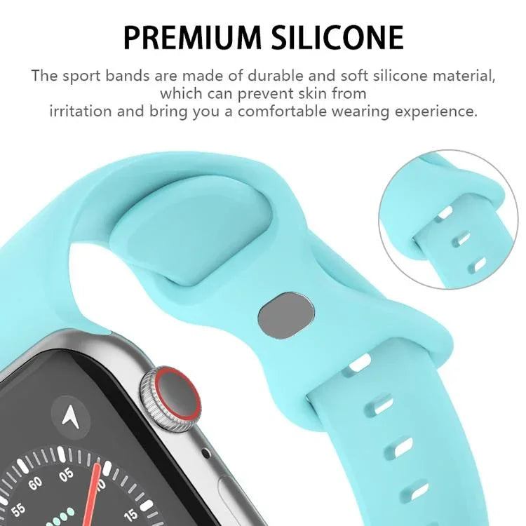 Bracelet de montre en silicone à boucle papillon xDfind, compatible avec les Apple Watch 46 mm / 49 mm / 45 mm / 44 mm et 42 mm / 41 mm / 40 mm / 38 mm.