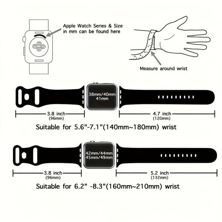Bracelet de montre en silicone à boucle papillon xDfind, compatible avec les Apple Watch 46 mm / 49 mm / 45 mm / 44 mm et 42 mm / 41 mm / 40 mm / 38 mm.