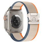 Bracelet de montre xDfind en nylon avec boucle à bouton-pression en titane, compatible avec Apple Watch 46 mm / 49 mm / 45 mm / 44 mm et Apple Watch 42 mm / 41 mm / 40 mm / 38 mm.
