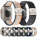 Bracelet de montre xDfind en nylon avec boucle à bouton-pression en titane, compatible avec Apple Watch 46 mm / 49 mm / 45 mm / 44 mm et Apple Watch 42 mm / 41 mm / 40 mm / 38 mm.
