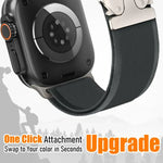 Bracelet de montre xDfind en nylon avec boucle à bouton-pression en titane, compatible avec Apple Watch 46 mm / 49 mm / 45 mm / 44 mm et Apple Watch 42 mm / 41 mm / 40 mm / 38 mm.