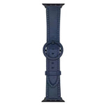Bracelet de montre en cuir à boucle ronde xDfind, compatible avec les Apple Watch 46 mm / 49 mm / 45 mm / 44 mm et 42 mm / 41 mm / 40 mm / 38 mm.