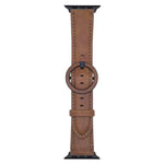 Bracelet de montre en cuir à boucle ronde xDfind, compatible avec les Apple Watch 46 mm / 49 mm / 45 mm / 44 mm et 42 mm / 41 mm / 40 mm / 38 mm.