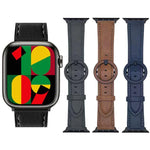 Bracelet de montre en cuir à boucle ronde xDfind, compatible avec les Apple Watch 46 mm / 49 mm / 45 mm / 44 mm et 42 mm / 41 mm / 40 mm / 38 mm.