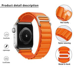 Bracelet de montre xDfind Aline en nylon à boucle, compatible avec les Apple Watch 46 mm / 49 mm / 45 mm / 44 mm et 42 mm / 41 mm / 40 mm / 38 mm.
