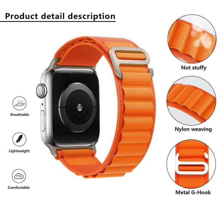 Bracelet de montre xDfind Aline en nylon à boucle, compatible avec les Apple Watch 46 mm / 49 mm / 45 mm / 44 mm et 42 mm / 41 mm / 40 mm / 38 mm.
