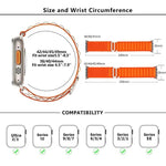Bracelet de montre xDfind Aline en nylon à boucle, compatible avec les Apple Watch 46 mm / 49 mm / 45 mm / 44 mm et 42 mm / 41 mm / 40 mm / 38 mm.