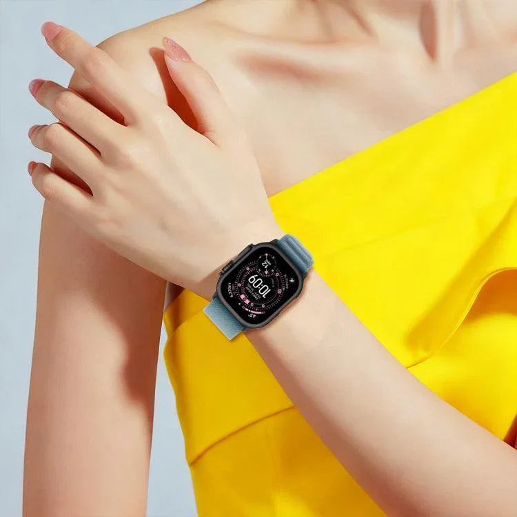 Bracelet de montre xDfind Aline en nylon à boucle, compatible avec les Apple Watch 46 mm / 49 mm / 45 mm / 44 mm et 42 mm / 41 mm / 40 mm / 38 mm.