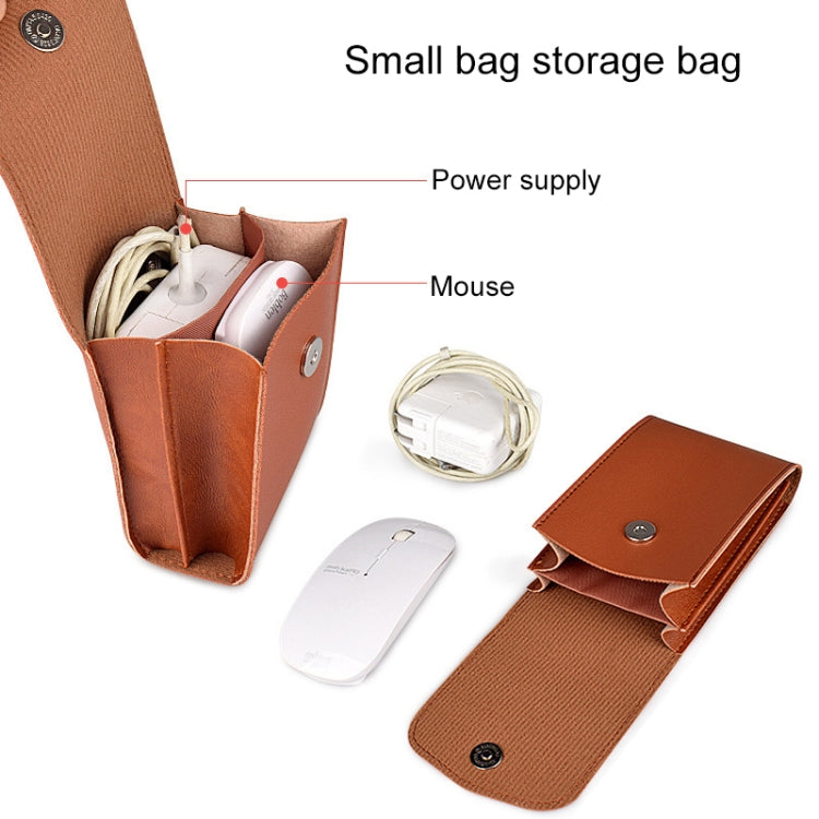 Housse en cuir PU05 avec petite pochette de rangement, pour ordinateur portable 13,3 pouces, 14,1 pouces, 15,4 pouces