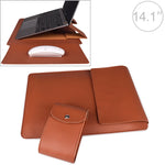 Housse en cuir PU05 avec petite pochette de rangement, pour ordinateur portable 13,3 pouces, 14,1 pouces, 15,4 pouces