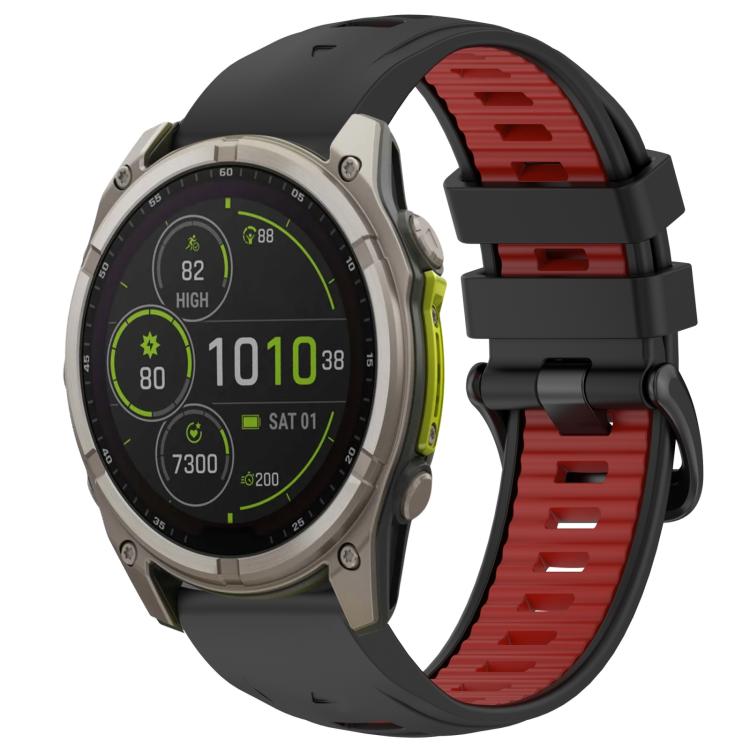 xDfind Dual Color Quick Release Steel Buckle Silicone Watch Band, For Garmin 26mm, For Garmin 22mm, For Garmin 20mm