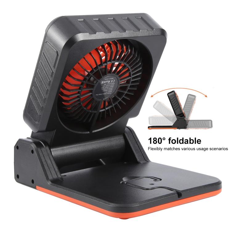 Ventilateur portable F3 à énergie solaire avec chargement USB et lumière de camping
