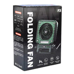 Ventilateur portable F3 à énergie solaire avec chargement USB et lumière de camping