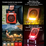 Ventilateur portable F3 à énergie solaire avec chargement USB et lumière de camping