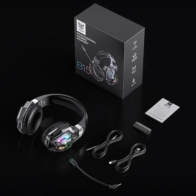 Casque de jeu e-sport ONIKUMA B15 tri-mode Bluetooth, 2,4G, filaire