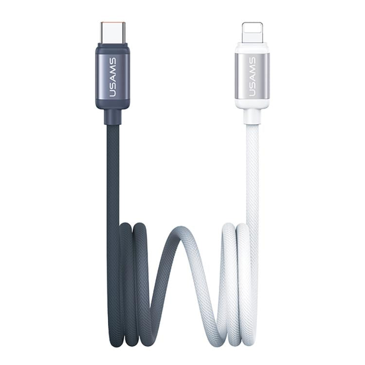 Câble de données de charge rapide en alliage d'aluminium bicolore USAMS SJ757 30W Type-C vers 8 broches, Type-C vers 8 broches