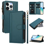 Étui en cuir à fermeture magnétique avec 9 fentes pour cartes et dragonne, pour iPhone 17e / 16e, pour iPhone 17 Pro Max, pour iPhone 17 Pro, pour iPhone 17, pour iPhone Air, pour iPhone 16 Pro Max, pour iPhone 16 Pro, pour iPhone 16 Plus