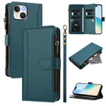 Étui en cuir à fermeture magnétique, avec 9 emplacements pour cartes et dragonne, pour iPhone 14 Pro Max, iPhone SE 2022 / 2020 / 8 / 7, iPhone 13 Pro Max, iPhone 13 Pro, iPhone 13 mini, iPhone 12 / 12 Pro, iPhone 12 Pro Max, iPhone 12 mini