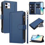 Étui en cuir à fermeture magnétique, avec 9 emplacements pour cartes et dragonne, pour iPhone 14 Pro Max, iPhone SE 2022 / 2020 / 8 / 7, iPhone 13 Pro Max, iPhone 13 Pro, iPhone 13 mini, iPhone 12 / 12 Pro, iPhone 12 Pro Max, iPhone 12 mini