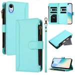 Étui en cuir à fermeture magnétique avec 9 fentes pour cartes et dragonne, pour iPhone 11 Pro Max, pour iPhone 11, pour iPhone 11 Pro, pour iPhone XS / X, pour iPhone XR, pour iPhone XS Max, pour iPhone 8 Plus / 7 Plus
