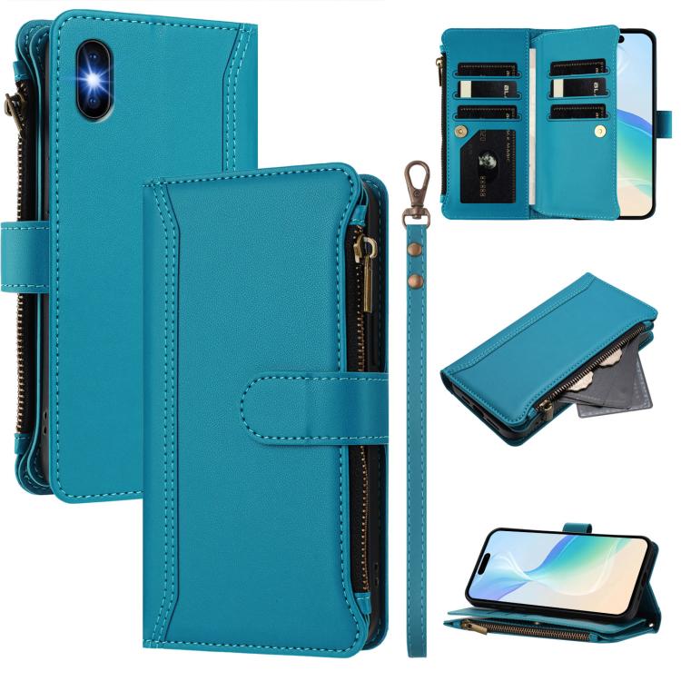 Étui en cuir à fermeture magnétique avec 9 fentes pour cartes et dragonne, pour iPhone 11 Pro Max, pour iPhone 11, pour iPhone 11 Pro, pour iPhone XS / X, pour iPhone XR, pour iPhone XS Max, pour iPhone 8 Plus / 7 Plus