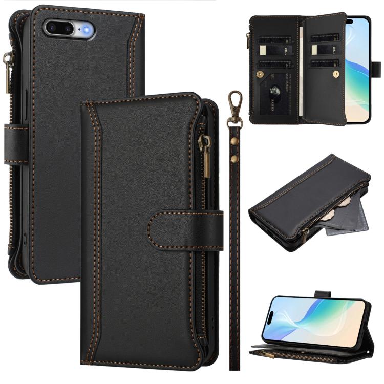 Étui en cuir à fermeture magnétique avec 9 fentes pour cartes et dragonne, pour iPhone 11 Pro Max, pour iPhone 11, pour iPhone 11 Pro, pour iPhone XS / X, pour iPhone XR, pour iPhone XS Max, pour iPhone 8 Plus / 7 Plus