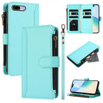 Étui en cuir à fermeture magnétique avec 9 fentes pour cartes et dragonne, pour iPhone 11 Pro Max, pour iPhone 11, pour iPhone 11 Pro, pour iPhone XS / X, pour iPhone XR, pour iPhone XS Max, pour iPhone 8 Plus / 7 Plus
