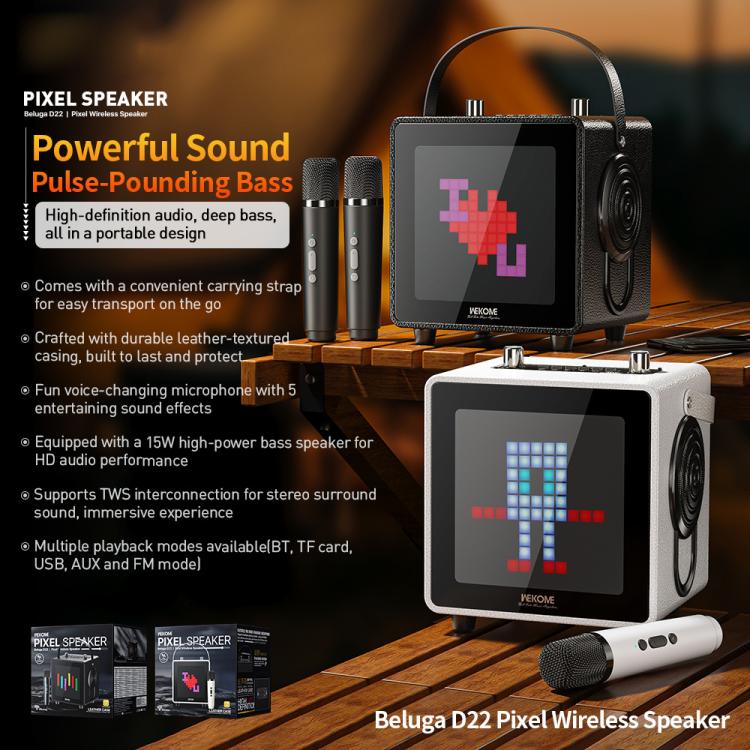 Haut-parleur Bluetooth sans fil de bureau WK Beluga D22 Pixel