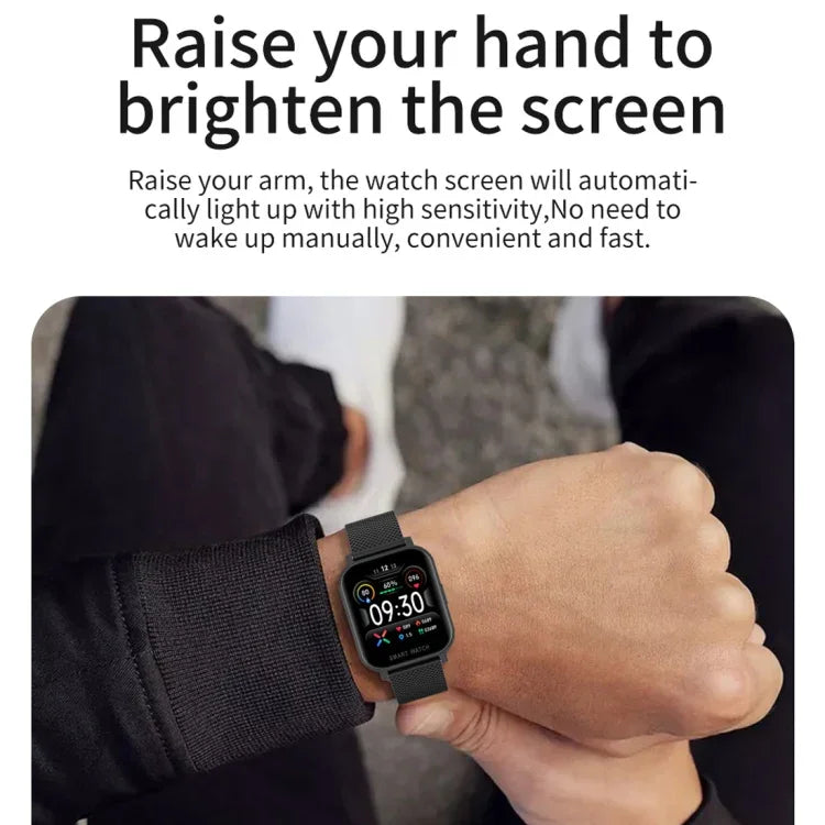 Montre Intelligente Sportive d'Affaires avec Écran TFT 1,54 Pouces et Étanchéité IP67, Prise en Charge du Moniteur de Sommeil / Moniteur de Fréquence Cardiaque / Surveillance de la Pression Artérielle, Bracelet en Silicone