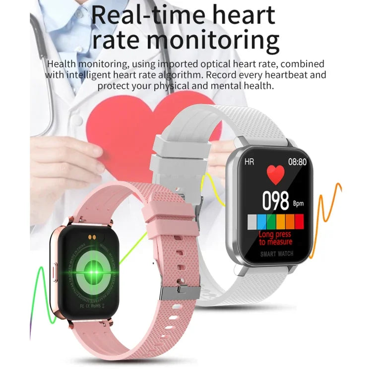 Montre Intelligente Sportive d'Affaires avec Écran TFT 1,54 Pouces et Étanchéité IP67, Prise en Charge du Moniteur de Sommeil / Moniteur de Fréquence Cardiaque / Surveillance de la Pression Artérielle, Bracelet en Silicone