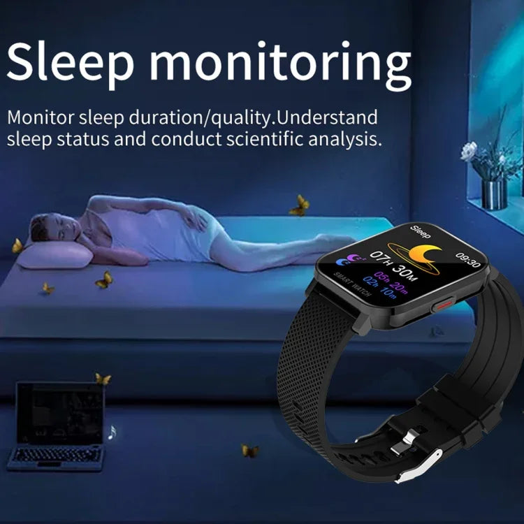 Montre Intelligente Sportive d'Affaires avec Écran TFT 1,54 Pouces et Étanchéité IP67, Prise en Charge du Moniteur de Sommeil / Moniteur de Fréquence Cardiaque / Surveillance de la Pression Artérielle, Bracelet en Silicone
