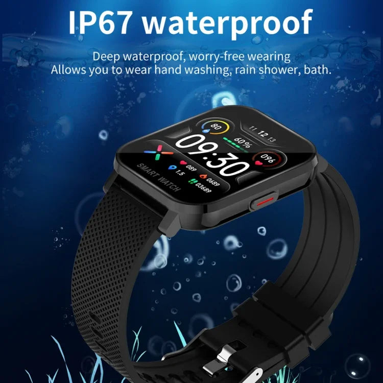 Montre Intelligente Sportive d'Affaires avec Écran TFT 1,54 Pouces et Étanchéité IP67, Prise en Charge du Moniteur de Sommeil / Moniteur de Fréquence Cardiaque / Surveillance de la Pression Artérielle, Bracelet en Silicone