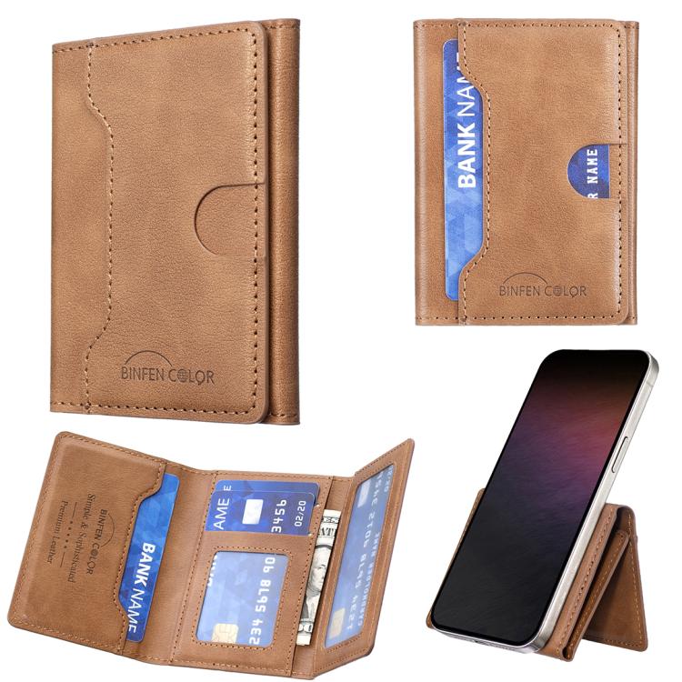 Étui portefeuille magnétique horizontal en cuir huilé pour cartes