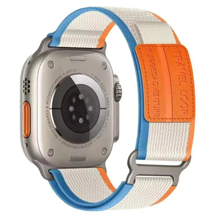 Bracelet de montre xDfind à double boucle métallique en nylon tressé, compatible avec Apple Watch 46 mm / 49 mm / 45 mm / 44 mm et Apple Watch 42 mm / 41 mm / 40 mm / 38 mm.