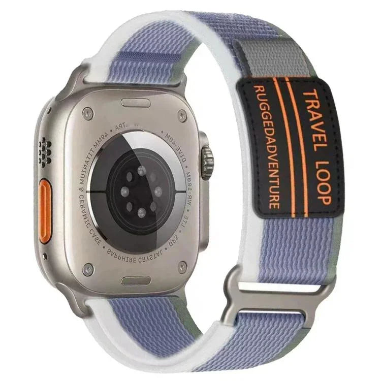 Bracelet de montre xDfind à double boucle métallique en nylon tressé, compatible avec Apple Watch 46 mm / 49 mm / 45 mm / 44 mm et Apple Watch 42 mm / 41 mm / 40 mm / 38 mm.
