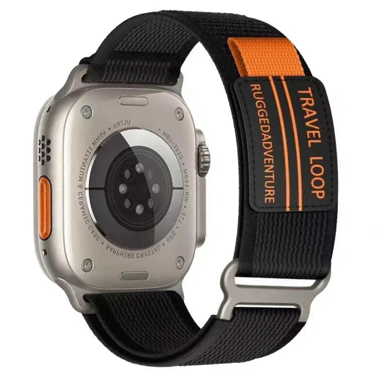Bracelet de montre xDfind à double boucle métallique en nylon tressé, compatible avec Apple Watch 46 mm / 49 mm / 45 mm / 44 mm et Apple Watch 42 mm / 41 mm / 40 mm / 38 mm.