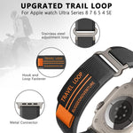 Bracelet de montre xDfind à double boucle métallique en nylon tressé, compatible avec Apple Watch 46 mm / 49 mm / 45 mm / 44 mm et Apple Watch 42 mm / 41 mm / 40 mm / 38 mm.