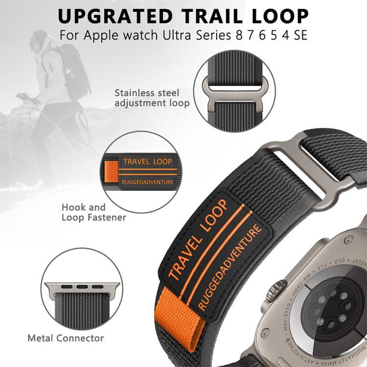 Bracelet de montre xDfind à double boucle métallique en nylon tressé, compatible avec Apple Watch 46 mm / 49 mm / 45 mm / 44 mm et Apple Watch 42 mm / 41 mm / 40 mm / 38 mm.