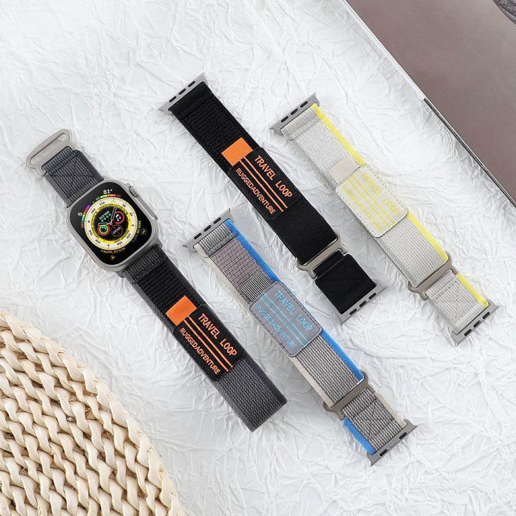 Bracelet de montre xDfind à double boucle métallique en nylon tressé, compatible avec Apple Watch 46 mm / 49 mm / 45 mm / 44 mm et Apple Watch 42 mm / 41 mm / 40 mm / 38 mm.
