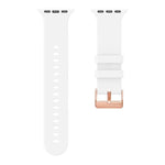 Bracelet de montre en silicone uni couleur or rose avec boucle, compatible avec Apple Watch 42 mm / 41 mm / 40 mm / 38 mm